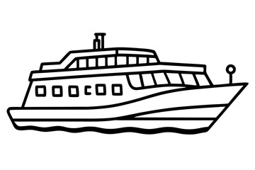 Obraz premium Line Art Ferry Scene