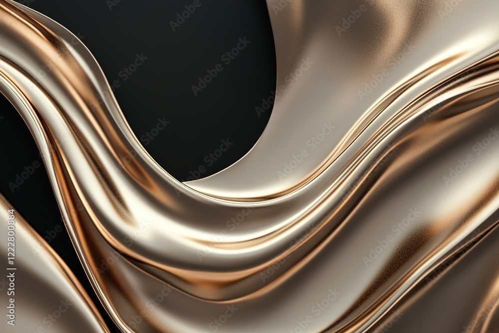 Aufkleber a series of smooth, golden waves gracefully intertwine, creating a dynamic design. the reflective te