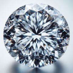 Close-up view of a large, round, brilliant-cut diamond.
