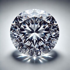 Close-up view of a large, round, brilliant-cut diamond.
