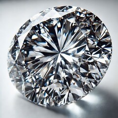 Close-up view of a large, round, brilliant-cut diamond.
