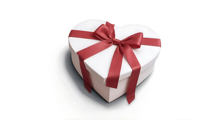 Elegant Valentine’s Day Gift Box with Red Ribbon, Rose Petals, and Soft Candles – Romantic Love Theme