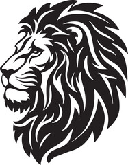 Obraz premium Majestic Lion Head Tribal Design - Bold and Striking Illustration