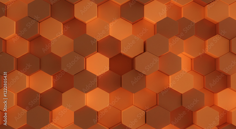 Poster abstract background hexagon pattern with glowing lights