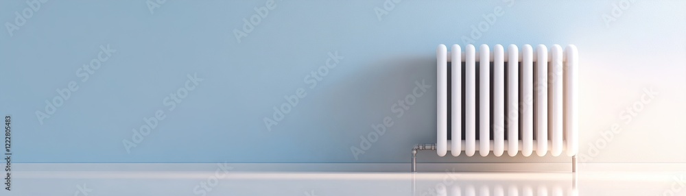 Poster radiator releases gentle warmth in a contemporary setting with a soft glow. the design features smoo