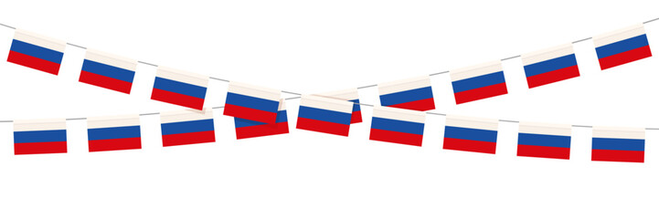 Set of Russian bunting flags on white background. Design concept for nation hollydays, festival, carnival, ets.