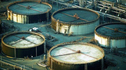 Industrial Storage Tanks Petroleum Refinery Complex