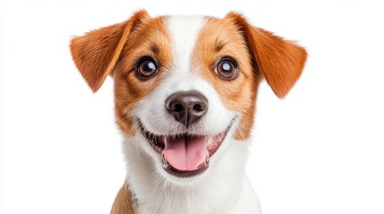 Happy Jack Russell Terrier puppy smiling. Generative AI