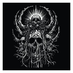 skull with wings and sword