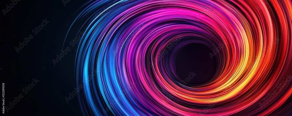 Poster a vibrant swirl of colors forms a mesmerizing abstract design against a dark background, evoking a s