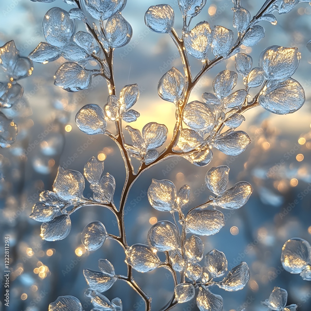 Aufkleber a background of frost crystals forming delicate patterns on a window.