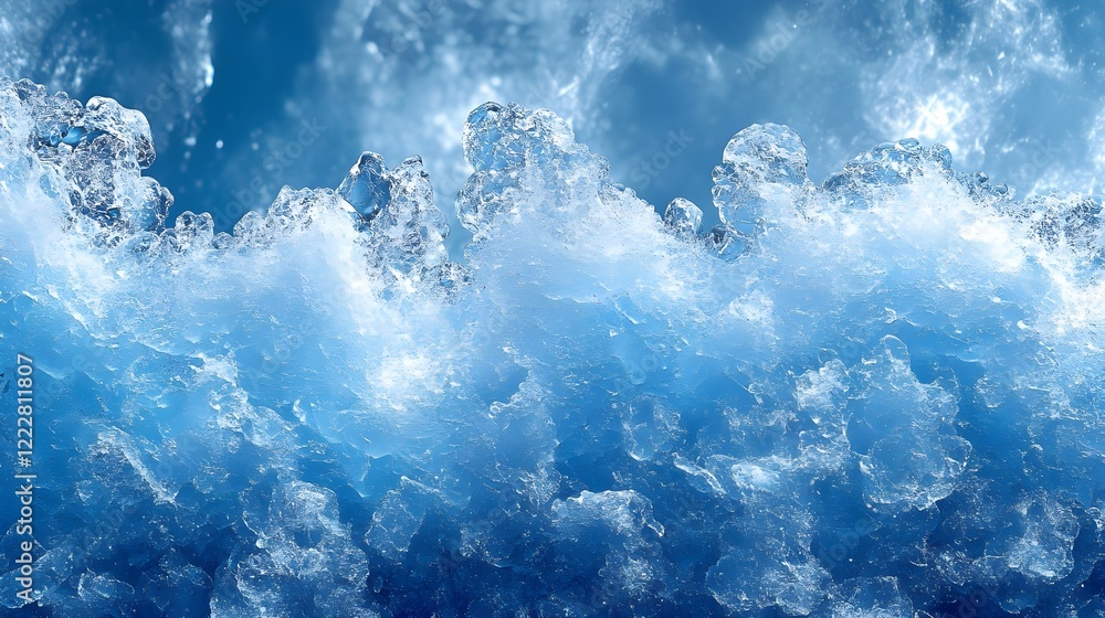 Fototapete A background of frost crystals forming delicate patterns on a window.
