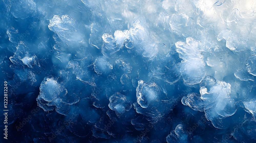 Fototapete a background of frost crystals forming delicate patterns on a window.
