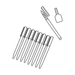 Collection of Ballpoint Pens and Correction Fluid