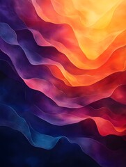 Obraz premium A background of geometric waves in a vibrant ombre effect.