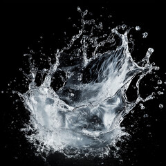 water splash isolated on black