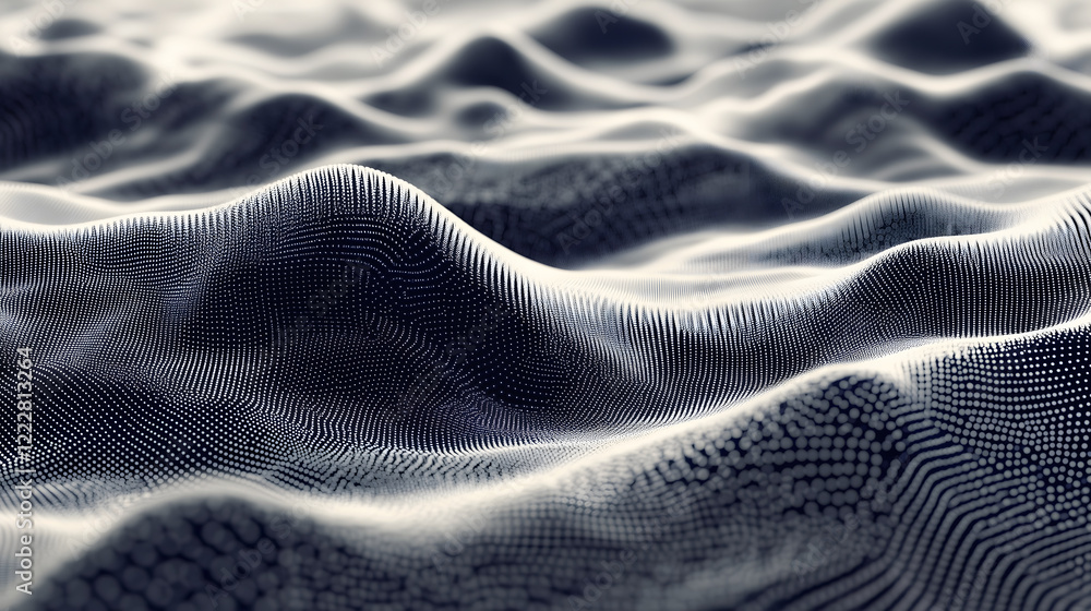 Poster abstract digital data waves illustrating expansive technology concepts