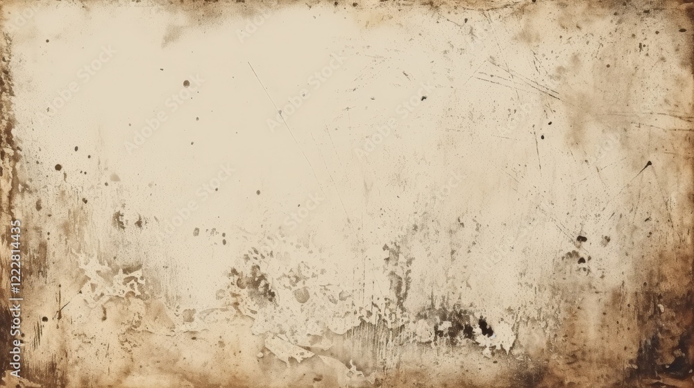 Poster grunge textured background with subtle variations and marks in beige and brown tones for artistic or