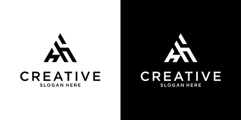 H or HH initial letter logo design concept