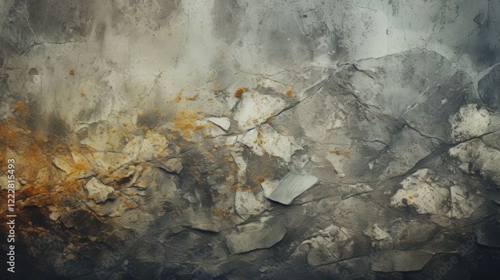 Poster creative retro texture featuring lichen on rock surface highlighting unique patterns and natural col