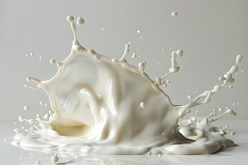 A splash of milk on a white surface