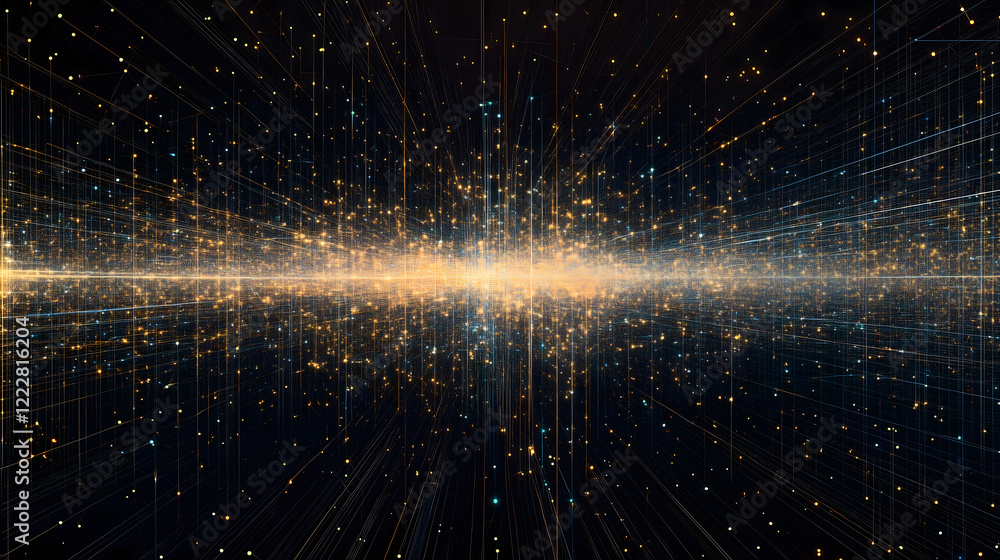 Poster abstract digital representation of interconnected data network visuals
