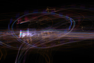 Abstract Background with Moving Light Effects