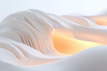 Abstract glowing lines ripple softly in rhythmic waves, embodying a visual representation of mindful breathing