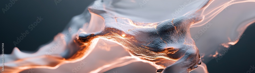 Poster vivid veins of fiery orange and red flow fluidly, glowing with energy against a dark gradient backdr