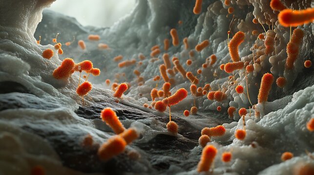 Depiction of microbial contamination visualizing bacterial growth in non sterile conditions