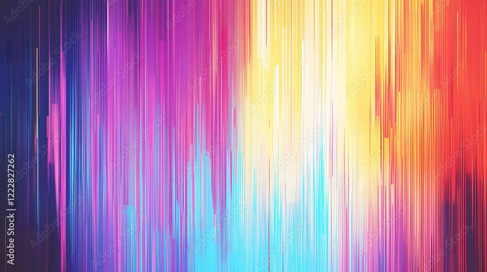 Poster Distorted Digital Screen Displaying a Vibrant Pixel Noise Pattern
