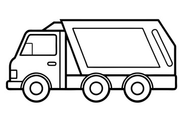 Minimalist Garbage Truck Vector Art
