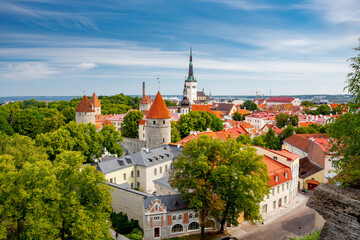 Obraz premium Tallinn, Estonia. Old town panoramic view 