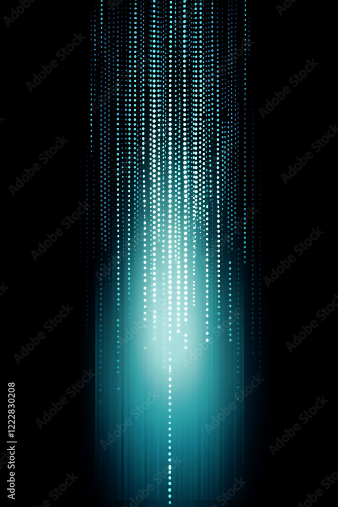 Aufkleber abstract glowing lines with blue dots on a dark background