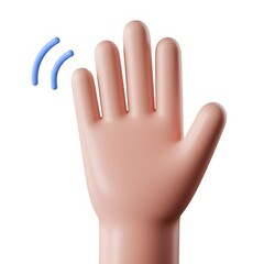 Obraz premium Waving Hand 3D Illustration with Motion Lines.