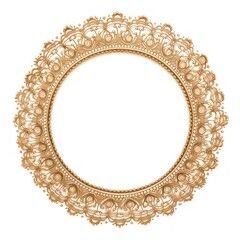 Vintage circle frame golden round lace.