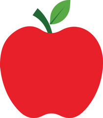 red apple with leaf vector illustration 