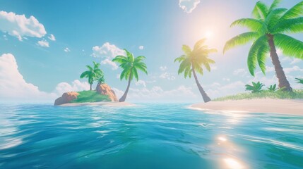 Obraz premium Tropical Island Paradise Scenic Summer Ocean View