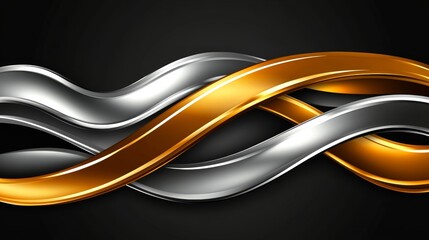 Fototapeta premium Abstract Luxury Swirling Gold and Silver Blend for Finance, Luxury, or Technology Design