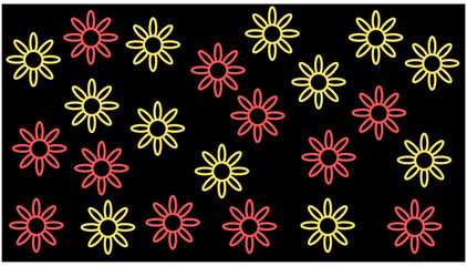 bright flowers on dark background vector