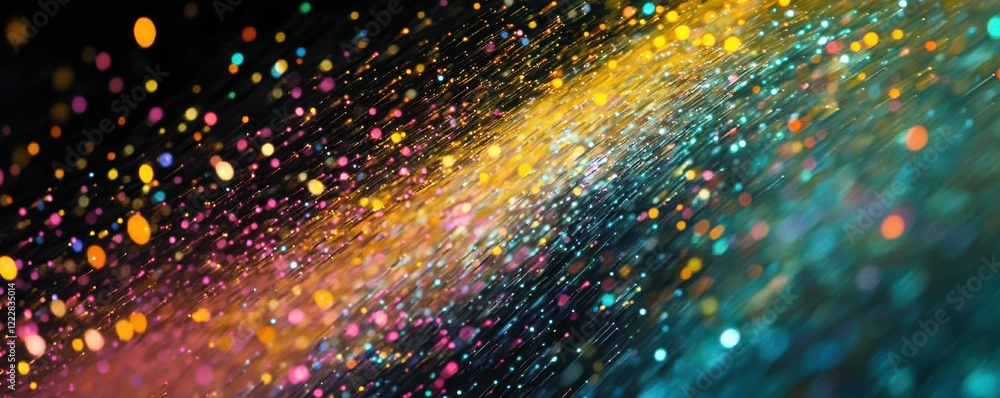 Poster vibrant abstract light and colorful particle explosion