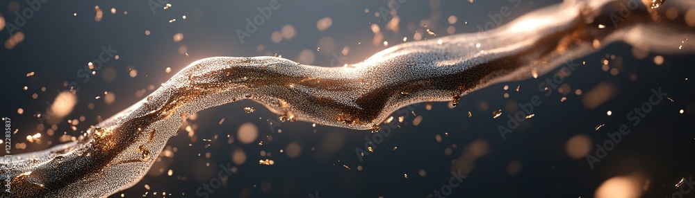 Poster golden veins branch out in diverse patterns, glowing softly with light particles. the rich gradient 