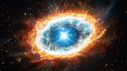 Bright Star Explosion Nebula Cosmic Energy Display