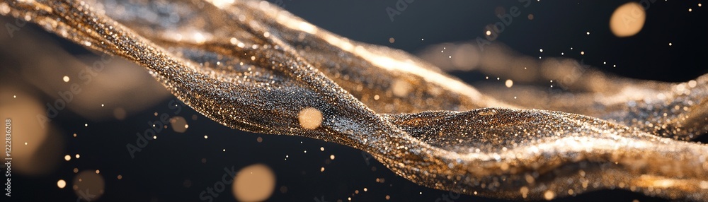 Aufkleber golden veins branch out in fluid patterns, glowing softly against a black-to-gold gradient. subtle l