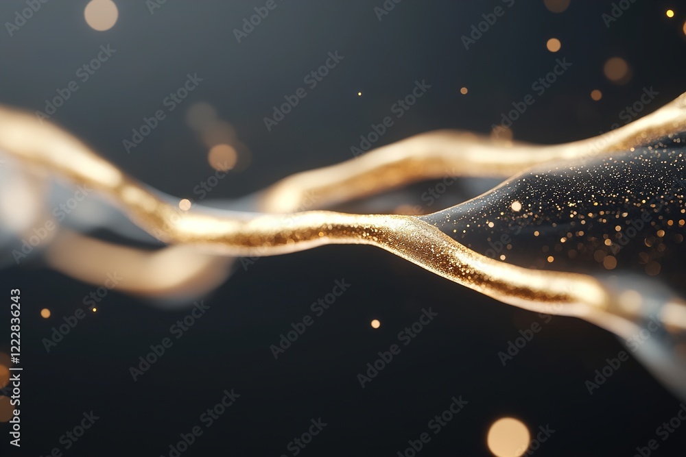Poster golden veins stretch and branch out in fluid patterns against a gradient backdrop, radiating luxury 