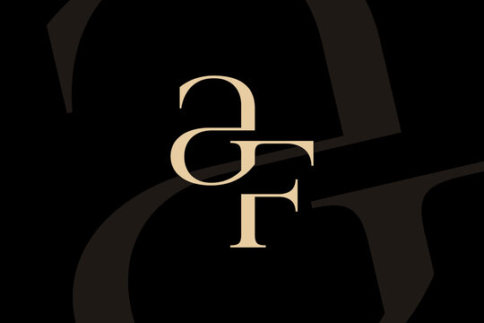 AF or FA letter logo icon design. Classic style luxury initials monogram.