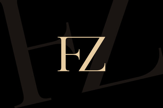 FZ or ZF letter logo icon design. Classic style luxury initials monogram.
