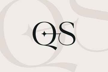 QS or SQ letter logo icon design. Classic style luxury initials monogram.