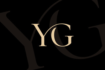 YG or GY letter logo icon design. Classic style luxury initials monogram.