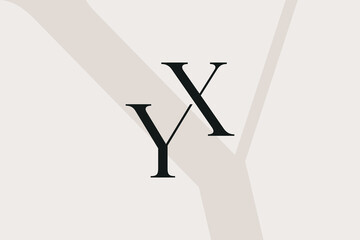 XY or YX letter logo icon design. Classic style luxury initials monogram.